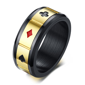 Lucky Playing Card Poker Game RING -  Mens Accessories - ManKave Gifts & Accessories