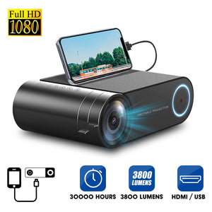4K LED Projector Portable 1080P Full HD - Outdoor Home Cinema - ManKave Gifts & Accessories