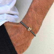 Load image into Gallery viewer, Men&#39;s Charm Bracelet with Hematite Beads - ManKave Gifts &amp; Accessories
