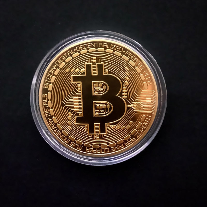 Bitcoins Coins Metal Gold Plated Souvenir Gift - ManKave Gifts & Accessories