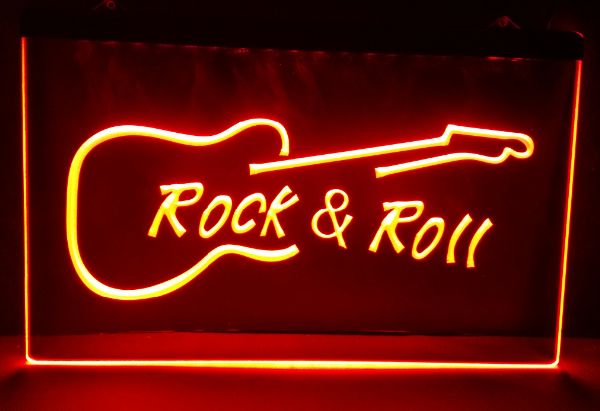 Rock and Roll Guitar Music LED Sign - ManKave Gifts & Accessories