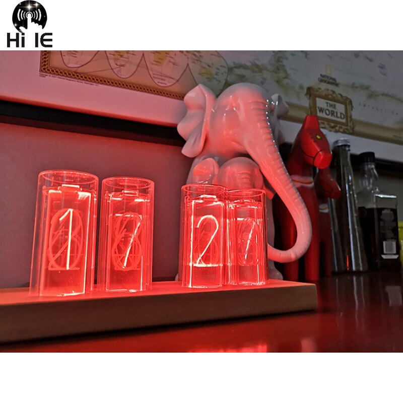 Glow Tube Digital Clock - Solid Wood Creative Gift Retro LED Home Clock - ManKave Gifts & Accessories