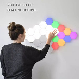 Colourful Quantum Lamp Led Hexagonal Lamps - Modular - Touch Sensitive Night Light - ManKave Gifts & Accessories