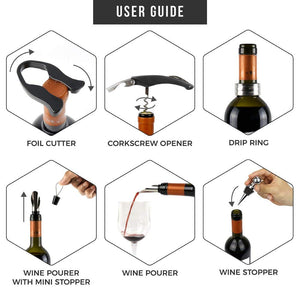 Deluxe Wine Opener Accessories Gift  Set - ManKave Gifts & Accessories
