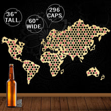 Load image into Gallery viewer, World Bottle Beer Cap Map - Handmade Hanging Map Of The World - ManKave Gifts &amp; Accessories
