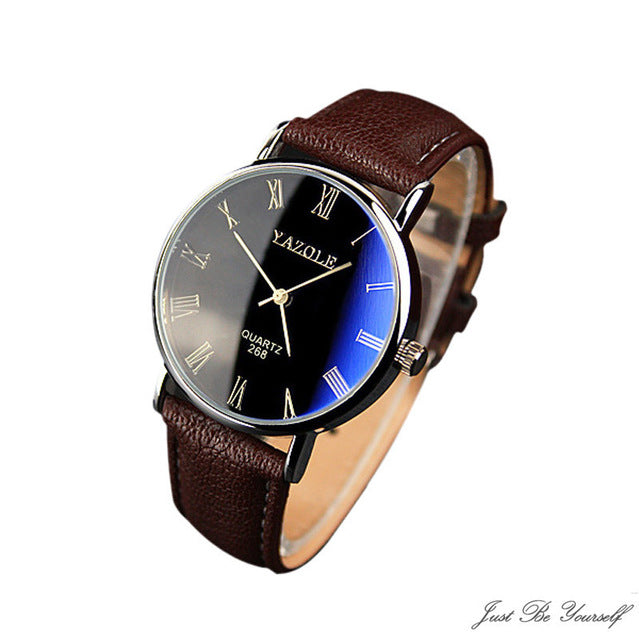 Men's Watch - Luxury Faux Leather Quartz Wrist Watch - ManKave Gifts & Accessories