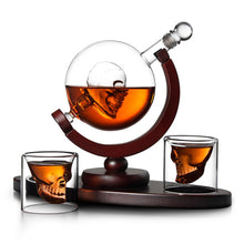 Load image into Gallery viewer, Whiskey Decanter Skull Globe Set - With 2 Glasses - ManKave Gifts &amp; Accessories
