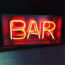Load image into Gallery viewer, Vintage Metal Neon Box Lamp - BAR Neon Sign - Man-Kave
