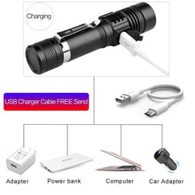 Load image into Gallery viewer, 12000LM Super Bright Led flashlight - USB Rechargeable Torch - ManKave Gifts &amp; Accessories
