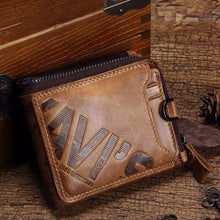 Load image into Gallery viewer, KAVIS Crazy Horse Genuine Leather Wallet for Men - ManKave Gifts &amp; Accessories
