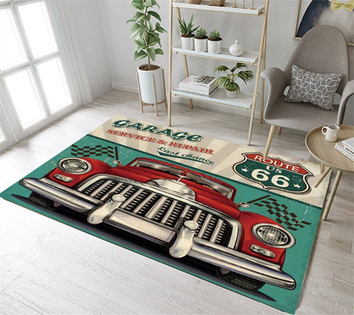US Route 66 Sign Car Non-SlipCarpet Rub 50cmx 80cm - ManKave Gifts & Accessories