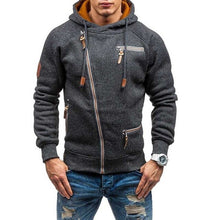 Load image into Gallery viewer, Oblique Zipper Mens Fashion Hoodie - Man-Kave

