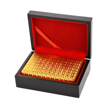Load image into Gallery viewer, Gold Poker Playing Cards in Wooden Gift Box - Man-Kave
