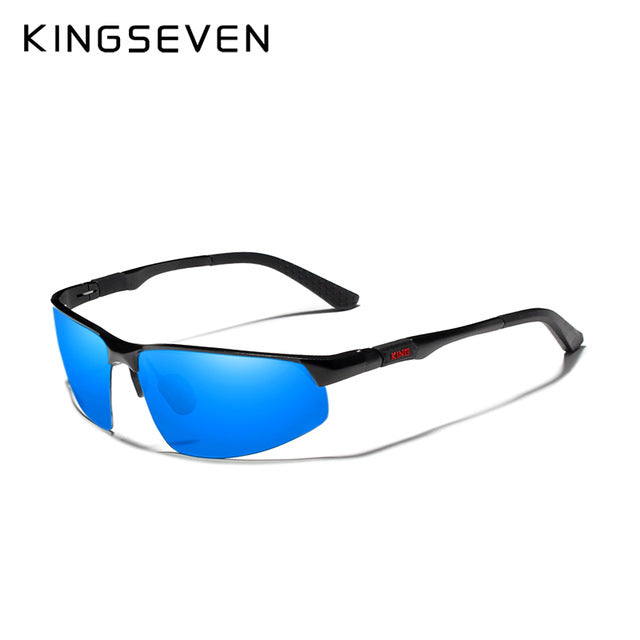 KINGSEVEN Driving Series Polarised Men's Aluminium Sunglasses Black Blue