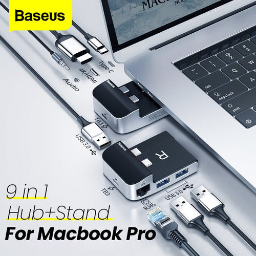 Baseus USB HUB - 9 Port USB 3.0 HUB / Adaptor for Macbook Air/Pro - Man-Kave