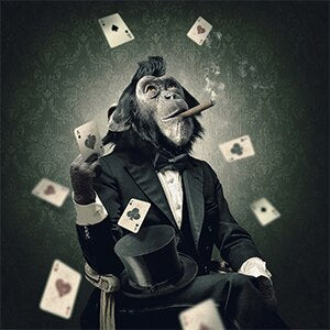 Smoking and Playing Card Monkey Wall Art - Man-Kave