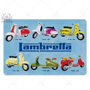 Lambretta Scooter Vintage Tin Signs - Man-Kave