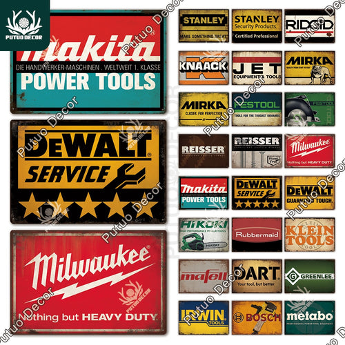 Garage / Motors / Tools Vintage Metal Signs - Man-Kave
