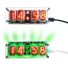Load image into Gallery viewer, Glow Tube Nixie Clock RGB LED - DIY Kit - Man-Kave
