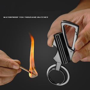 Carabiner Permanent Match - Outdoor Survival Tool Keychain - Man-Kave