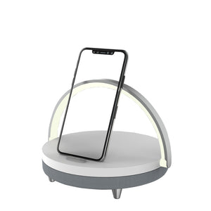 LED BEDSIDE LAMP - Bluetooth Speaker + Wireless Charger - - Man-Kave