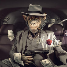 Load image into Gallery viewer, Monkey Animal Poster - Gangster Modern Wall Art - Man-Kave
