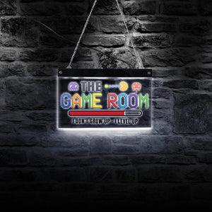 I Don't Grow Up I Level Up - The Game Room LED Lighted Wall Sign - Man-Kave