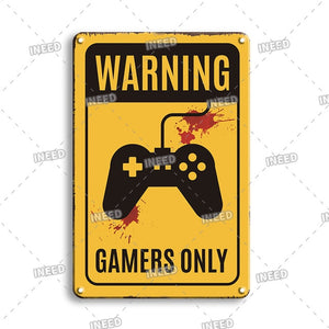 Game Room Decor - Metal Plaques -Super Mario & Gaming Signs - Man-Kave
