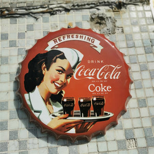 Beer Bottle / Coke Bottle Cap's 35cm - Vintage Wall Hanging Decoration - Man-Kave