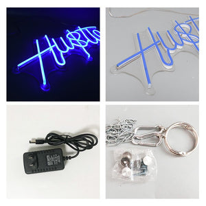 HUSTLE - Custom LED Neon Sign - Man-Kave