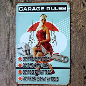 My Garage My Rules - 20x30cm Retro Tin Sign - Man-Kave