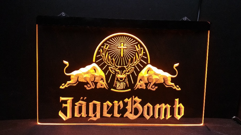 Jagermeister / Jager Bomb LED Bar Sign - Man-Kave