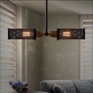 Industrial Loft Style Double Side Pendant Lamp - Metal Net Cover - ManKave Gifts & Accessories