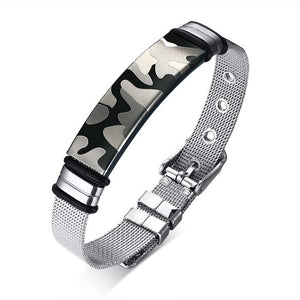 Stainless Steel Camouflage tag Bracelet - Man-Kave