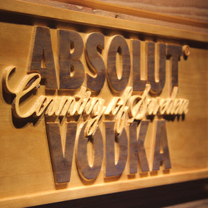 Absolut Vodka 3D Wooden Sign - Man-Kave