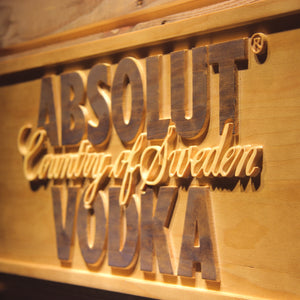 Absolut Vodka 3D Wooden Sign - Man-Kave