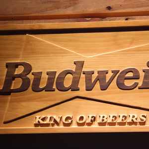 Budweiser King of Beer 3D Wooden Sign - Man-Kave