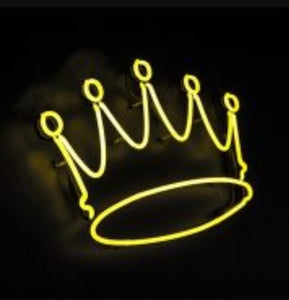 Yellow Crown Glass Neon Light Sign - ManKave Gifts & Accessories